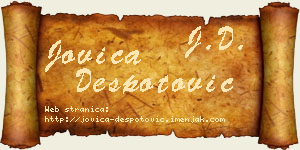 Jovica Despotović vizit kartica